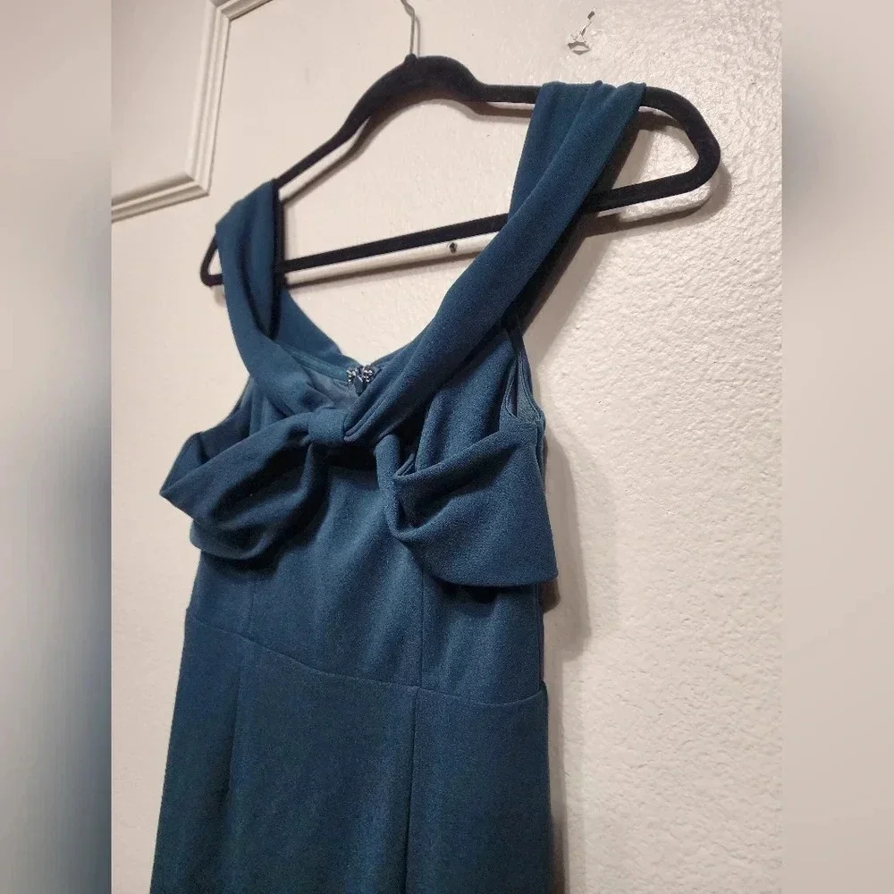 Lulus Elegant Perception Hunter Green Off-the-Shoulder Bow Maxi S Dress Party